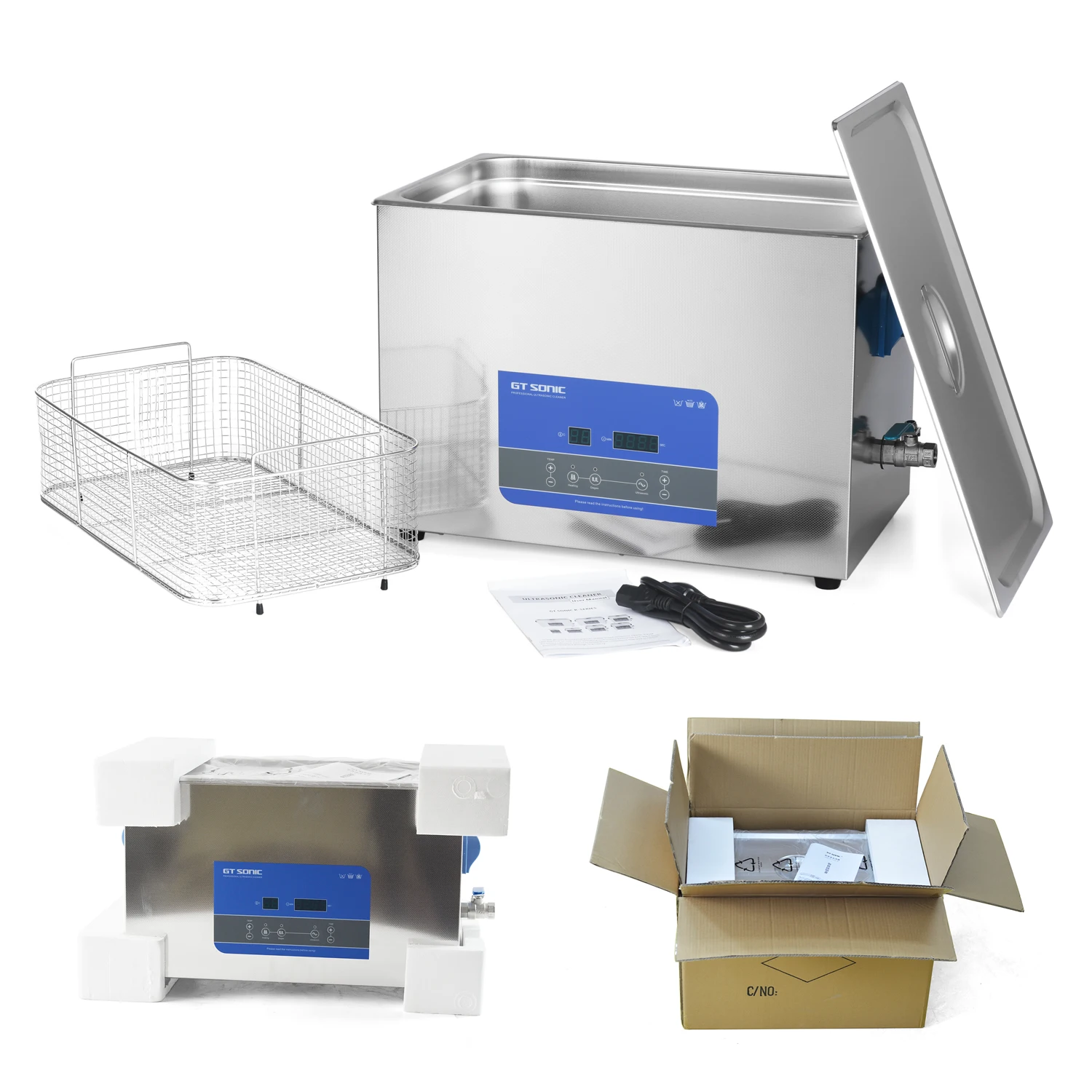 GT SONIC 400W 40K Laboratory Ultrasonic Cleaner 22L Ultrasonic Cleaning Machine for Parts