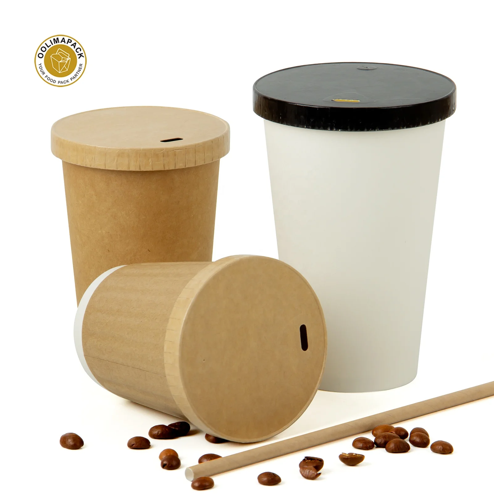 Disposable Eco Friendly Paper Cups Wholesale Customization Simple Style Has Texture Bio Cup for hot drinks