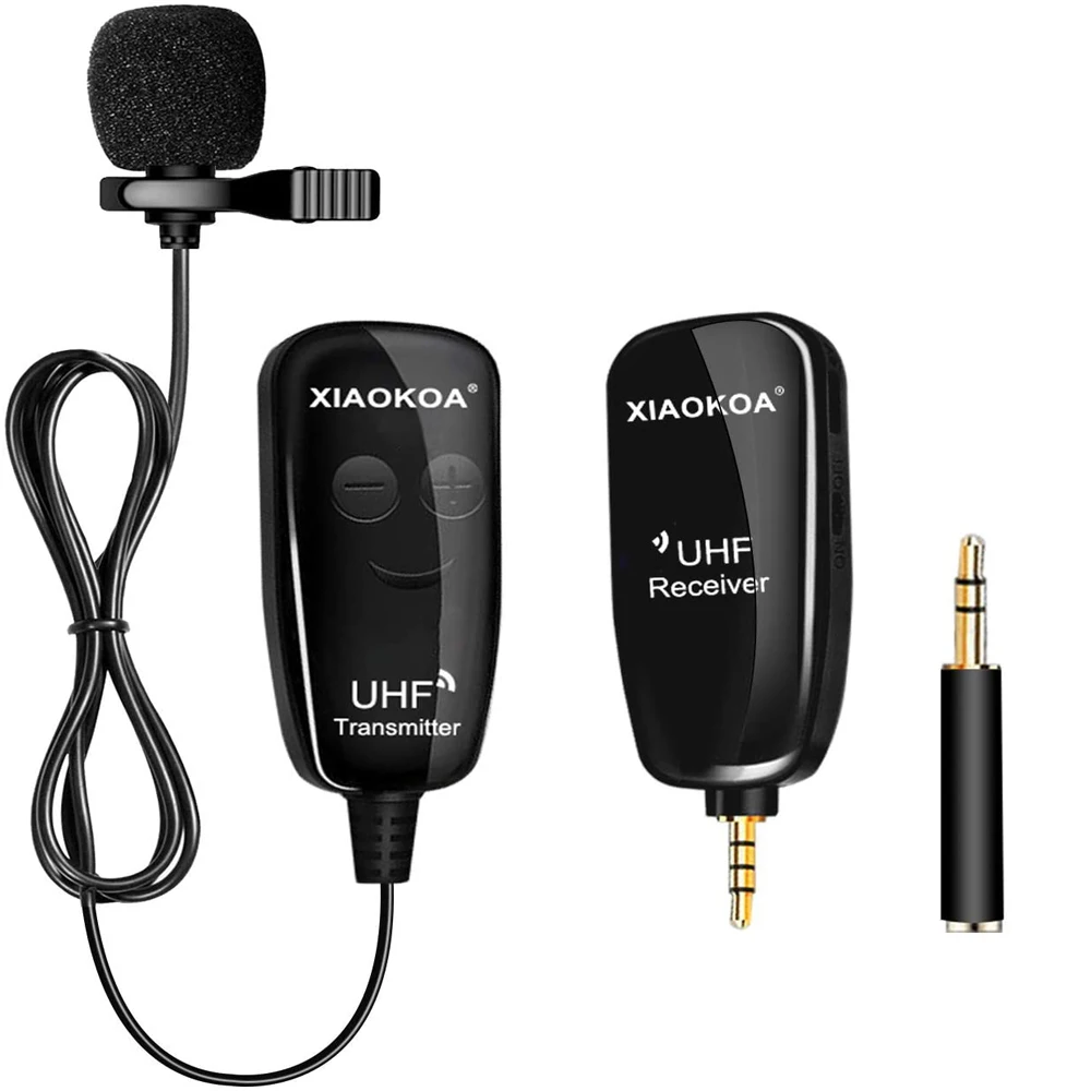 
Professional UHF wireless lavalier lapel microphone clip-on lapel mic compatible with any type phone 