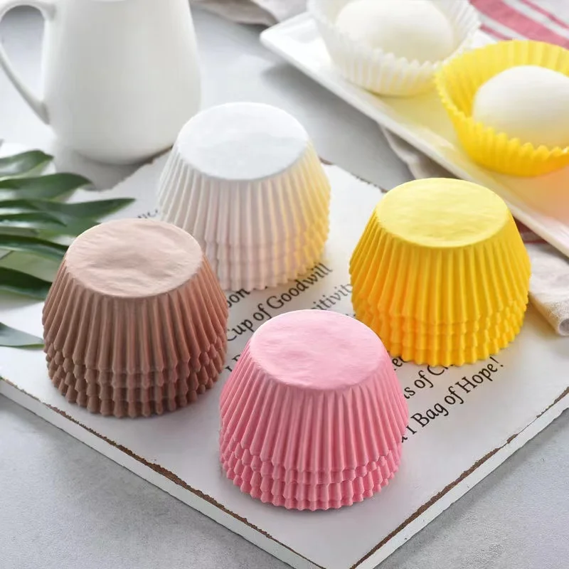 Factory direct sales Oil Proof Paper Cake Muffin Wrapper Baking Mold Making Sundae Cupcake Cups