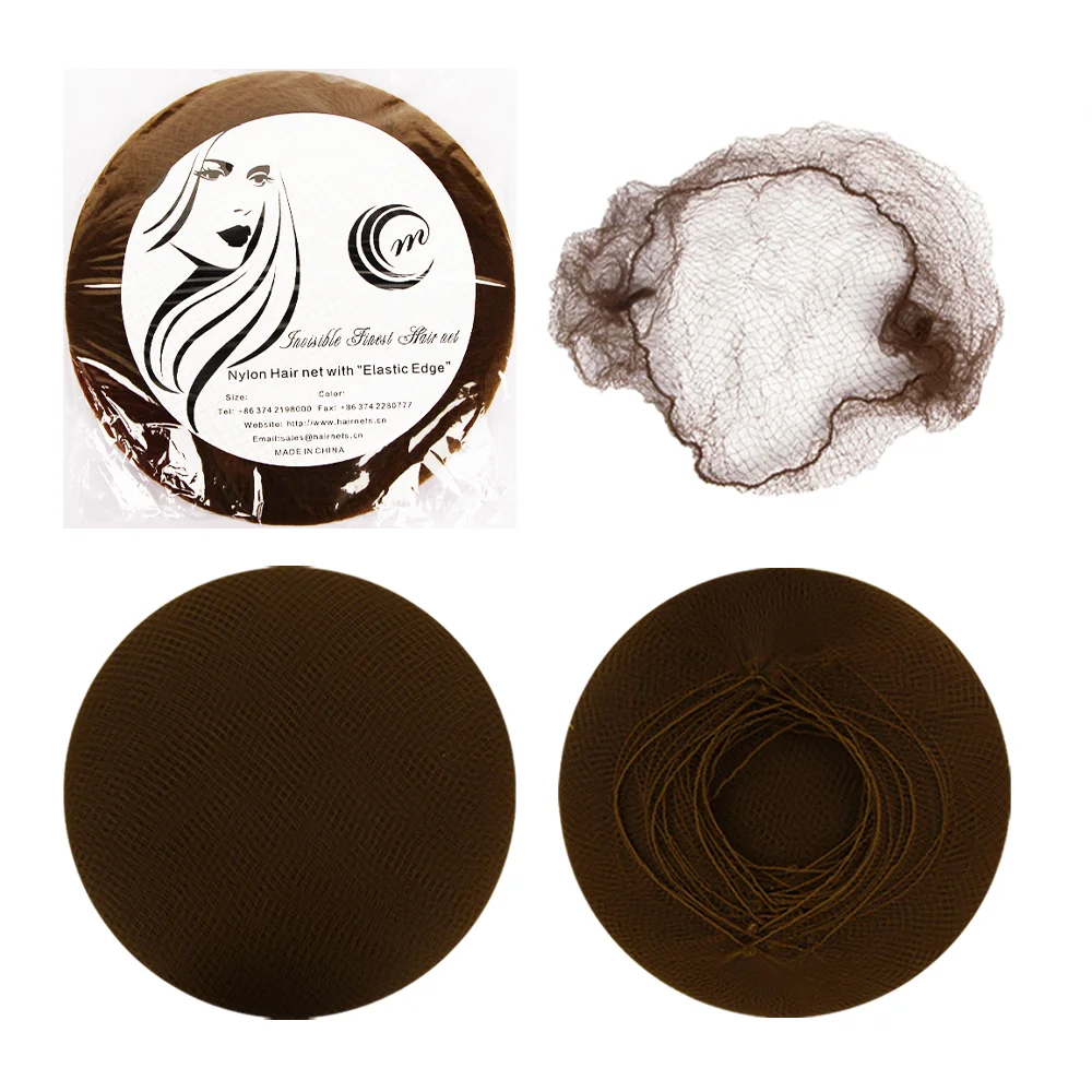 ML 144pcs/set Top quality nylon hair net star dance recital Buns Hair Extension Weaving brown hairnets invisible disposable