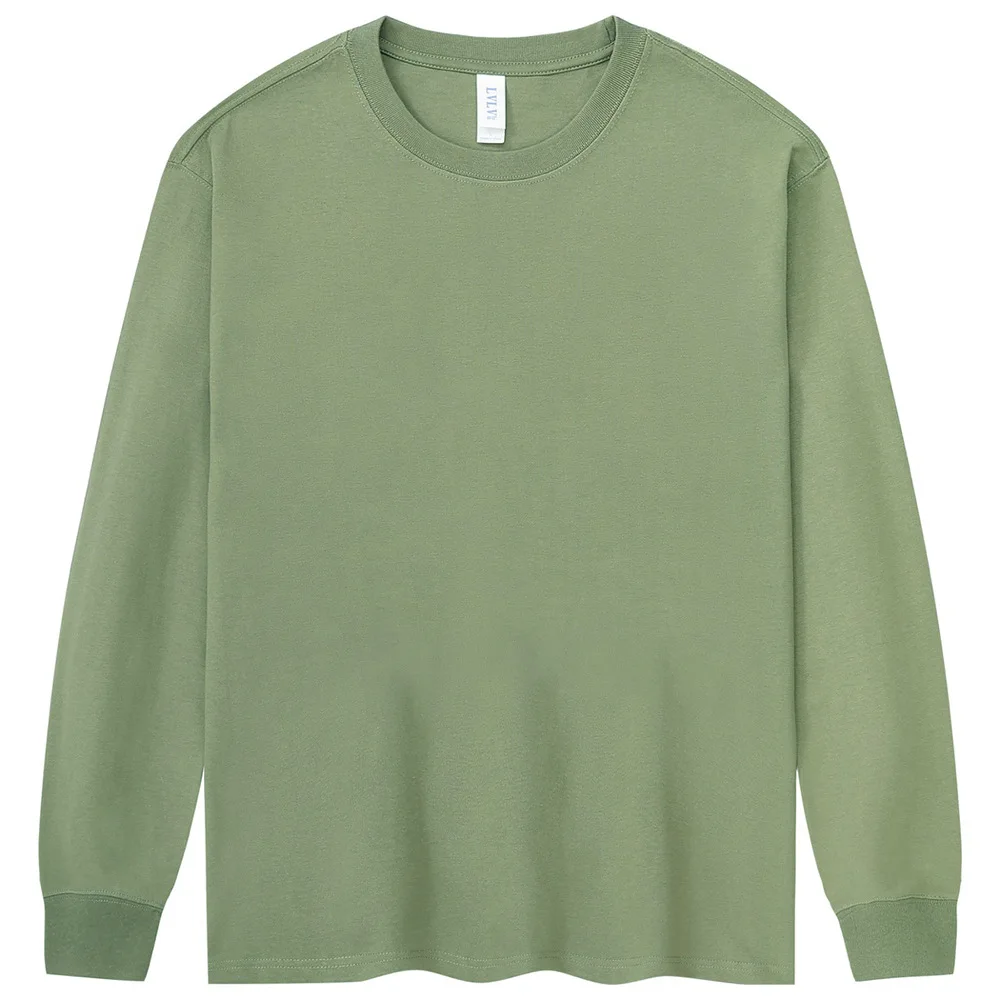 Мужская хлопковая футболка с длинным рукавом, в Корейском стиле, весна-осень