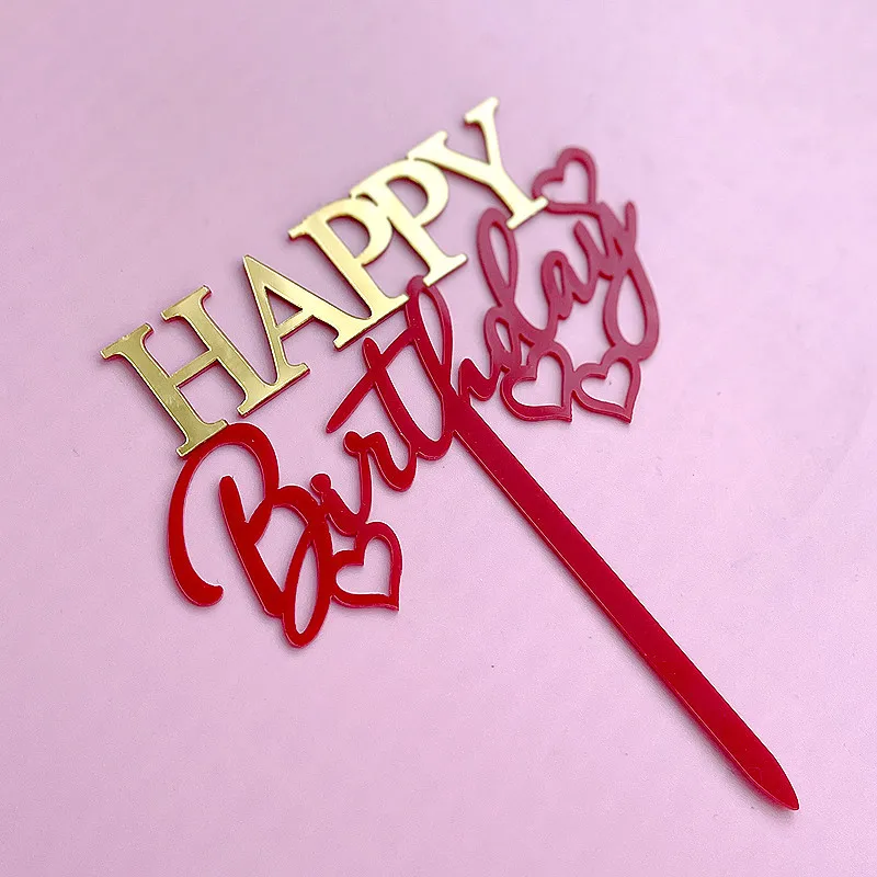 High Quality Plastic Cake Topper Party Decoration Happy Birthday Letter Cake Topper