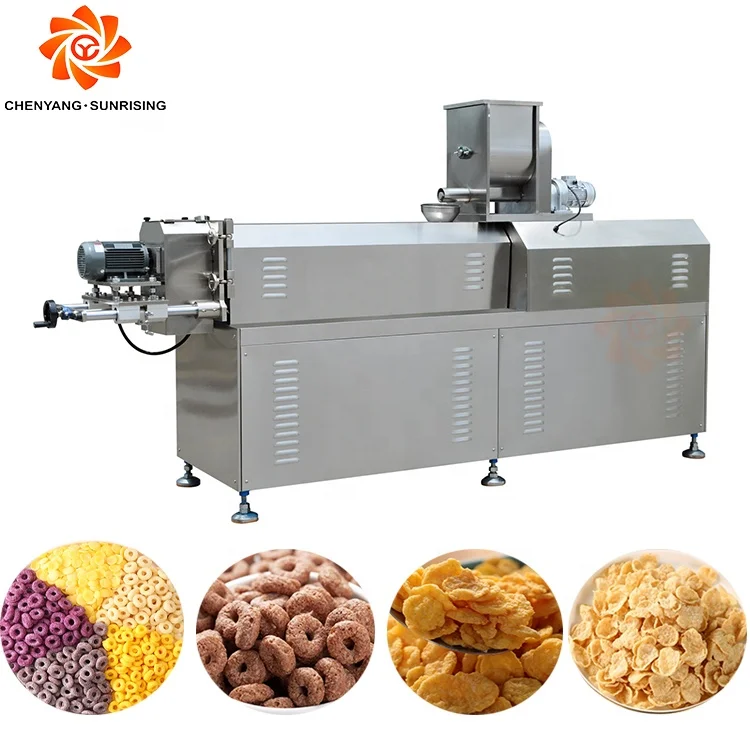 Automatic Puffed cornflakes making extruder machine breakfast cereal corn flakes complete production line