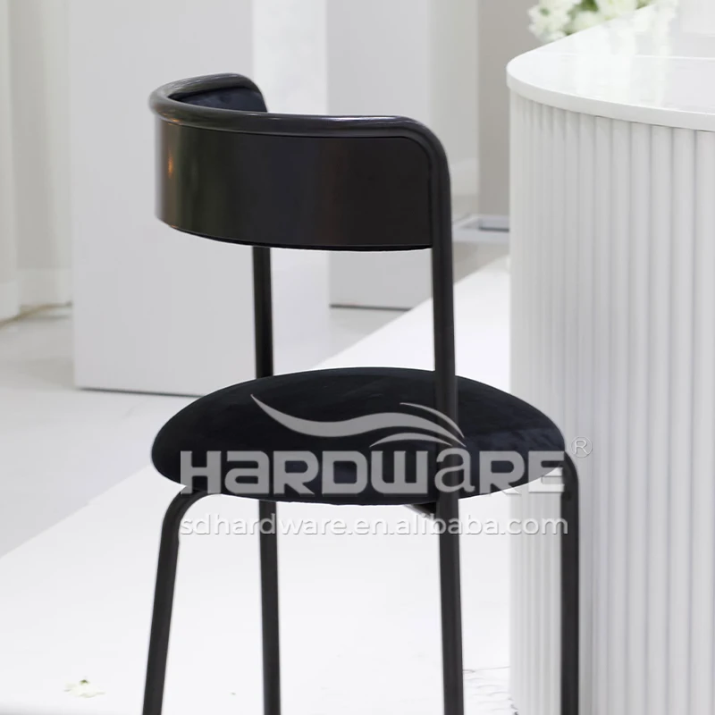 Современный дизайн, высококачественный черный бархатный Роскошный Гостиничный ресторан, обеденный зал, свадебный банкет, мероприятие, железный стул