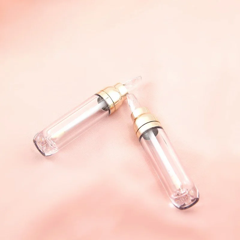 2022 new luxury pink white sheepskin lip stick case empty rhinestone glitter lipstick container lipgloss packaging tube for lady