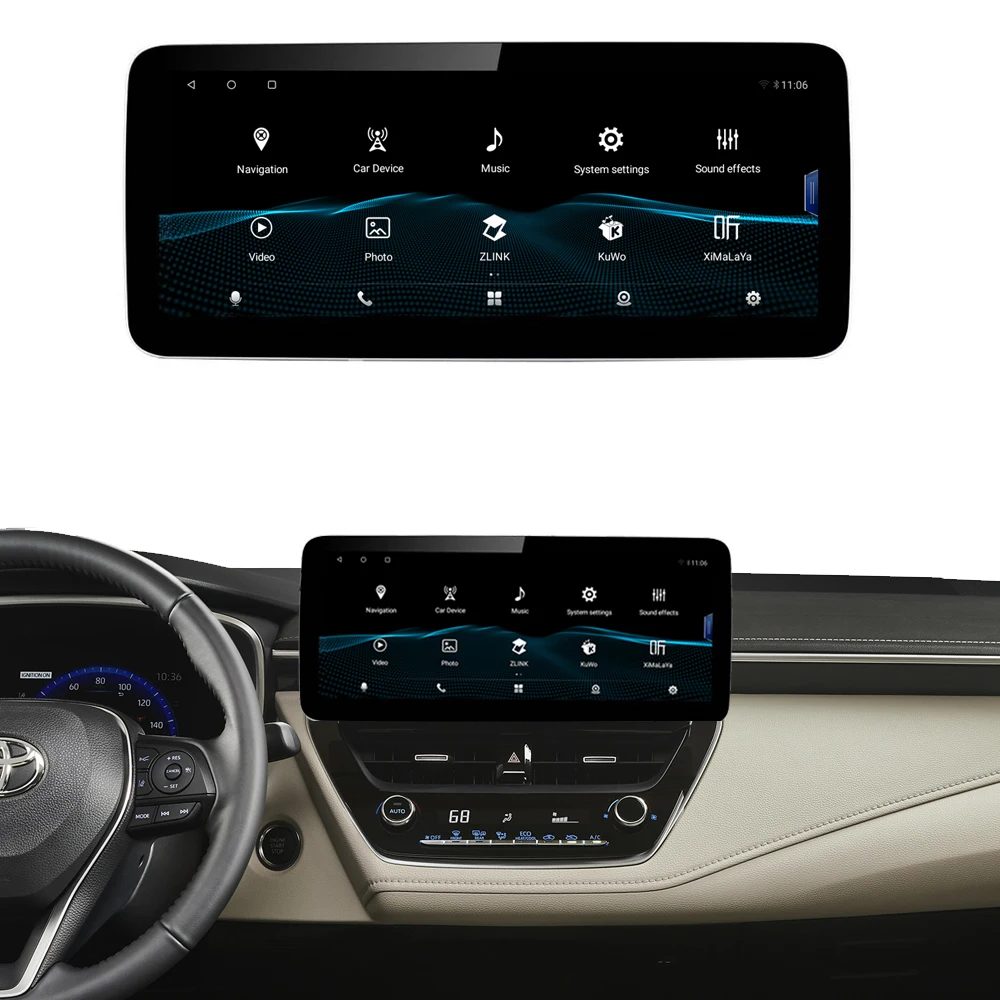 Road Top Car Central Control 4G DSP Carplay GPS Android Car Dvd Player 12.3 Inch Touch Screen For Toyota Corolla 2018-2022