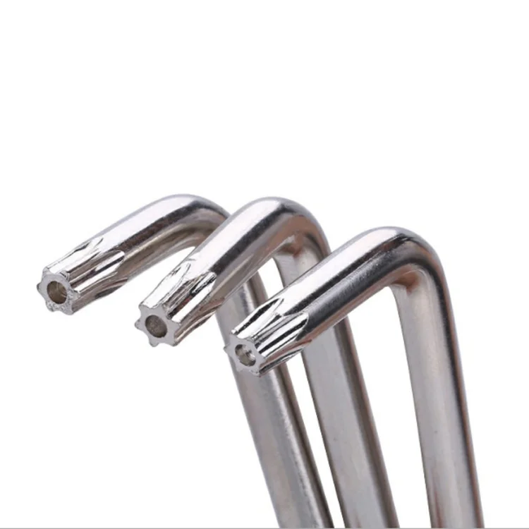 High quality T10 T20 T30 T40 T50 wrench torx key set torx wrench 45# steel anti-theft t hex handle wrench