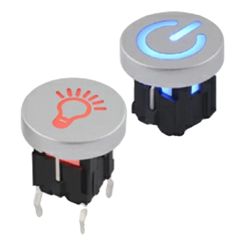 TD01-3008R waterproof low-profit Illuminated tactile swith through hole vertical DIP type with square tactile push button switch