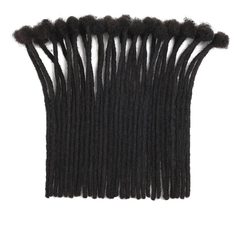 0.2/0.4/0.6/0.8cm 100% Human Hair Afro Kinky Curly Dreadlock Extension Loc Human Hair Bulk Crochet Braiding Hair for Black Women