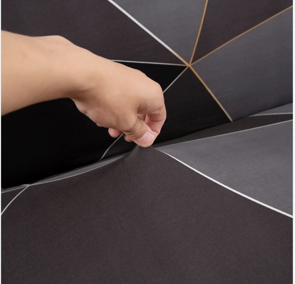 Black Gray Spandex L Shape Nordic Style Elastic 2 Seaters 3 Seaters I L Shape Slipcover Couch Sofa Covers