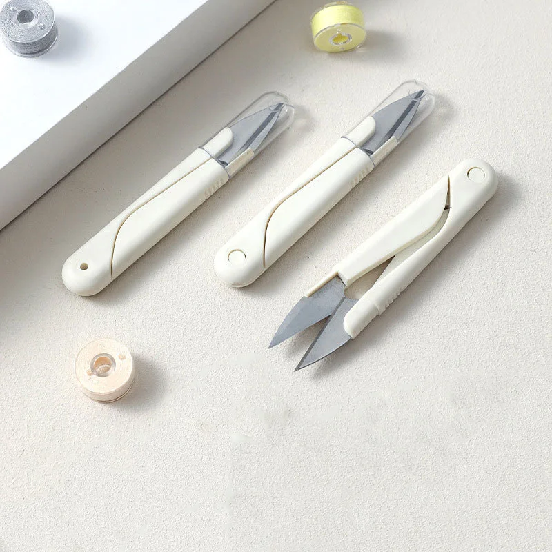 Everyday Use Smooth Craft Scissors Steel DIY Home Sewing Shears Cover Line Fishing Carrying Case Plastic Opp Bag Small Size