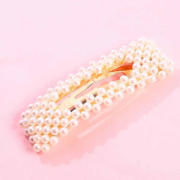 
Korean fashion hot sale kids pearl hairpin word clip side BB women gold jewelry hair clips for girl headwear accessories 