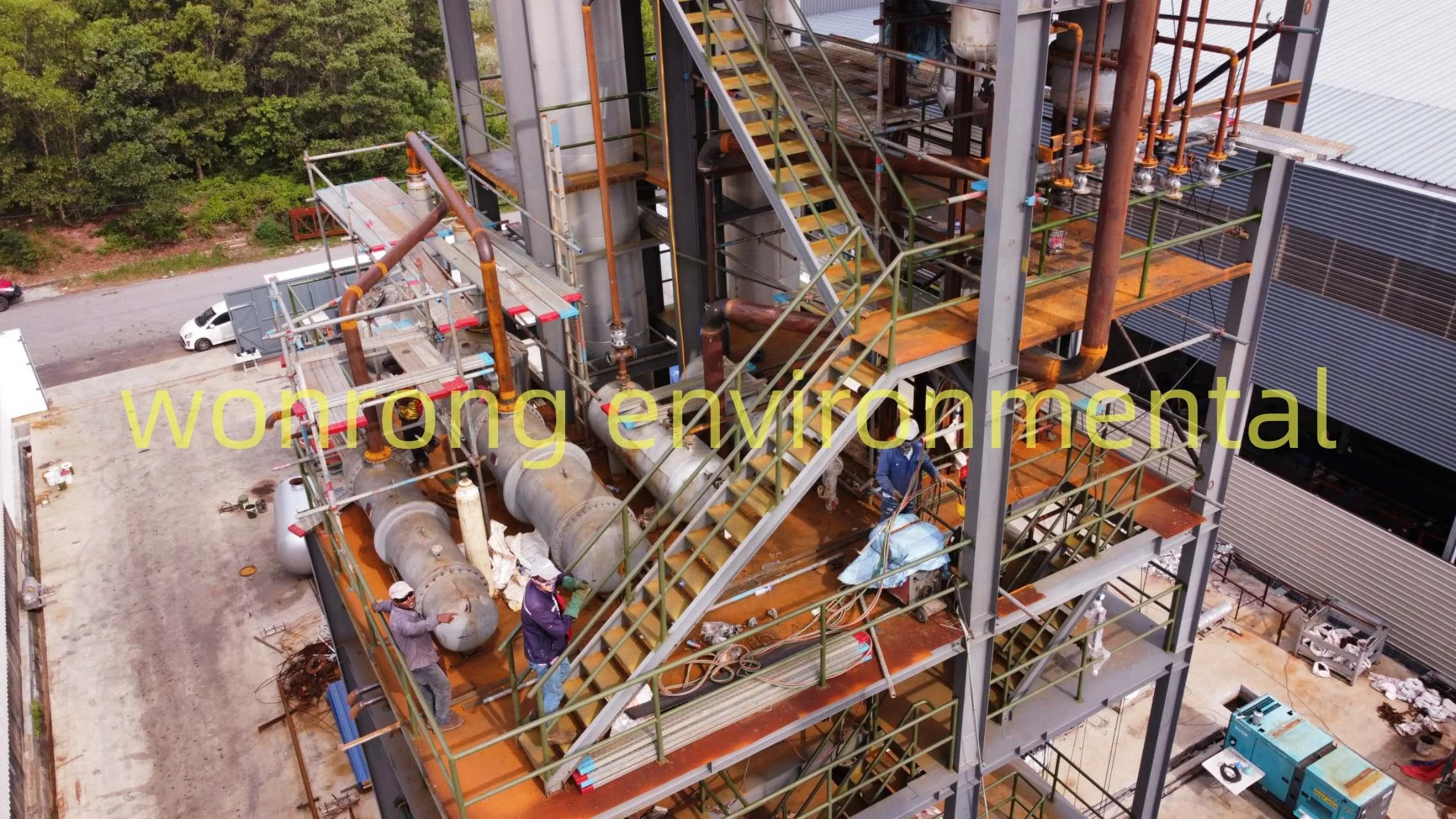 High rate oil yield 95% DCS Auto control system continuous waste engine oil refinery to diesel plant