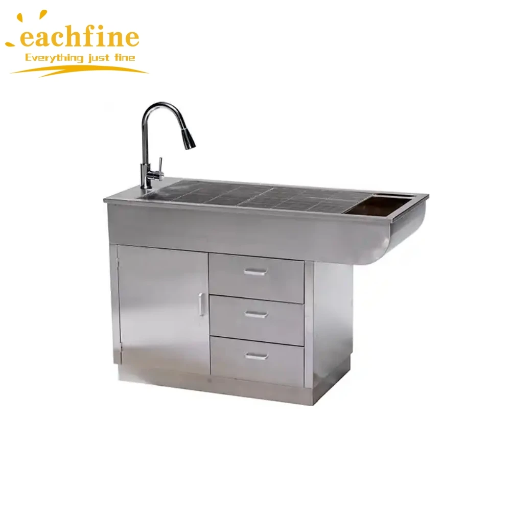 Cat Dog Animal Veterinary Clinic Equipment Stainless Steel Clinic Exam Treatment Table Veterinary Procedure Table