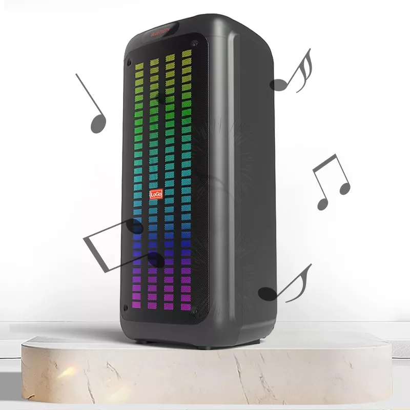 T портативные беспроводные колонки для бас-тележки RGB двойной 10 дюймов Большой многофункциональный Bluetooth динамик для вечеринки с пультом дистанционного управления