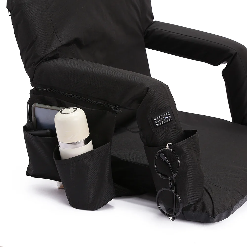 Portable USB Heated Stadium Seat Chair Waterproof Reclining Folding Bleacher for Beach Fishing Bleachers Outdoor Camping