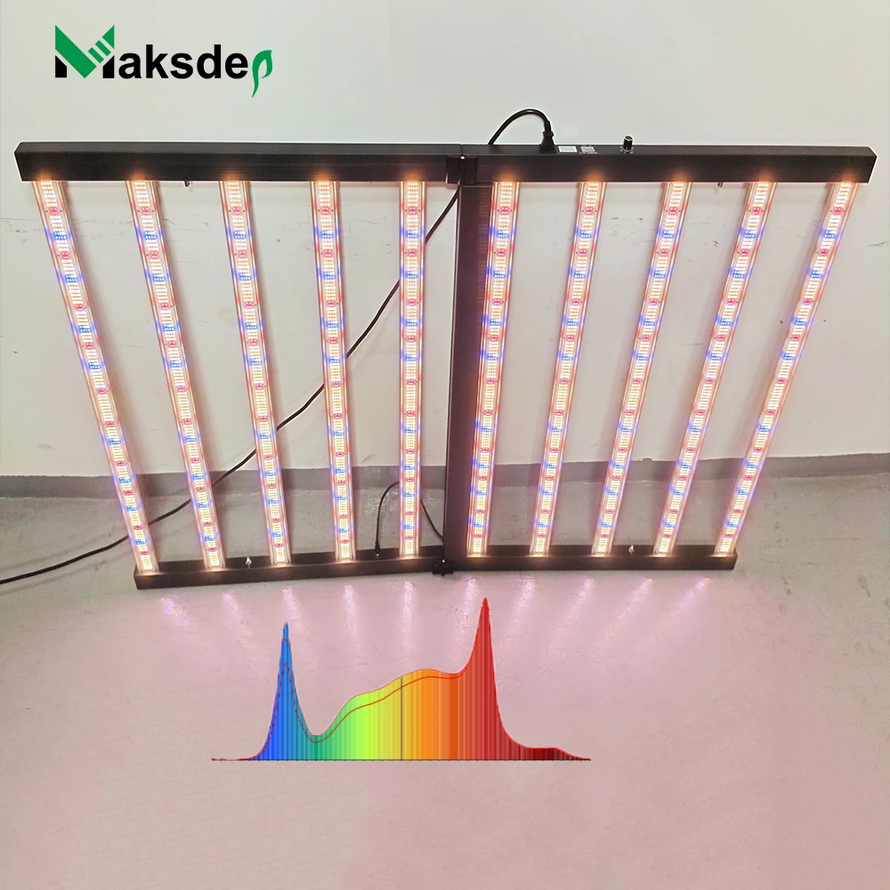 CE Rohs ETL DLC Indoor 4x6FT Professional Cultivation Cree Full Spectrum Led Chip 10 Bar Foldable Led Grow Light 1000W