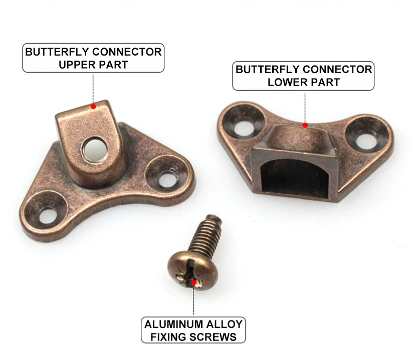 Detachable Split 3-In-1 Connector Plate Fastener Zinc Alloy L Bracket Removable Combination Butterfly Shape Corner Code