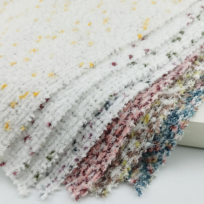 Knitted yarn dyed melange polyester chenille sweater fabric for sofa