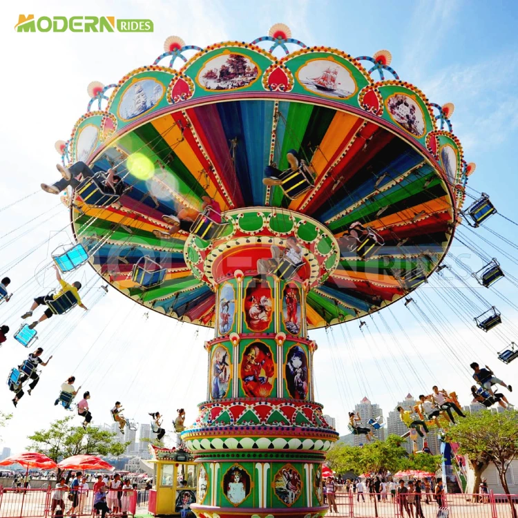 Theme park attraction manege funfair rides swing flying chair thrill rides for sale