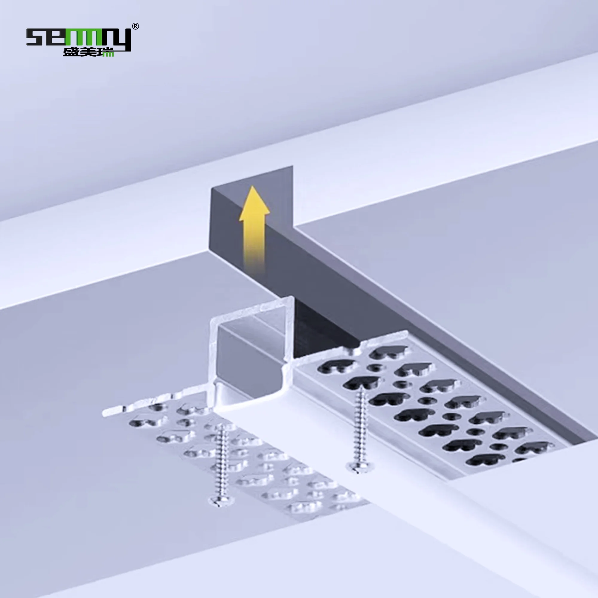 Aluminum extrusion recessed drywall gypsum wall profile for ceiling plaster Led channel diffuser led strip light