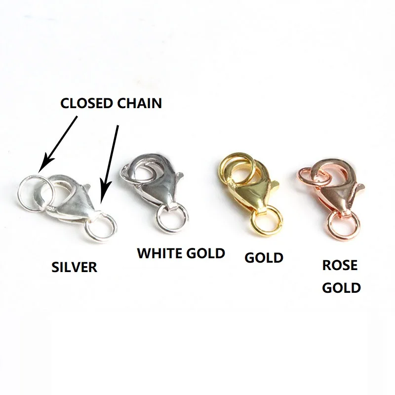 WHOLE SALE BULK PRICE .100% Real 925 Sterling Silver 8 MM-11 mm Lobster Clasp Jewelry Findings Connector Components for DIY