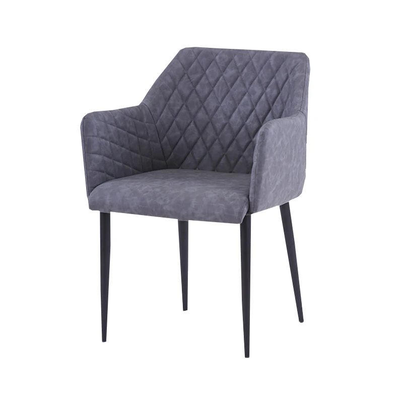 2021 Hot Sale Powder Coating Legs dinning Brown Leather PU Dining Chair