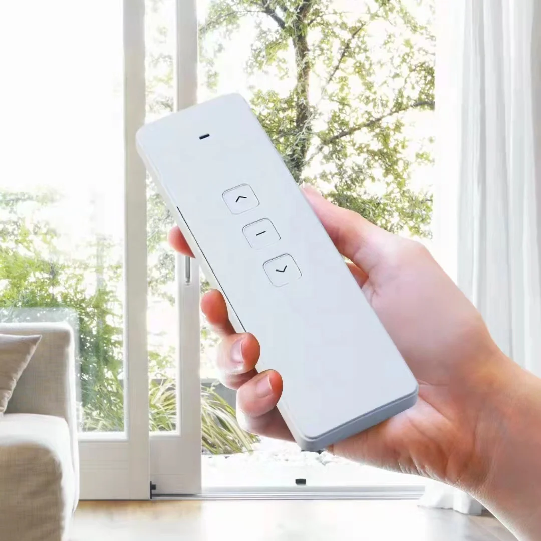 White Electric Curtain Remote Control 433Mhz RF Single CH Controller Dual Channel Remote for Tubular Opening and Closing Motor