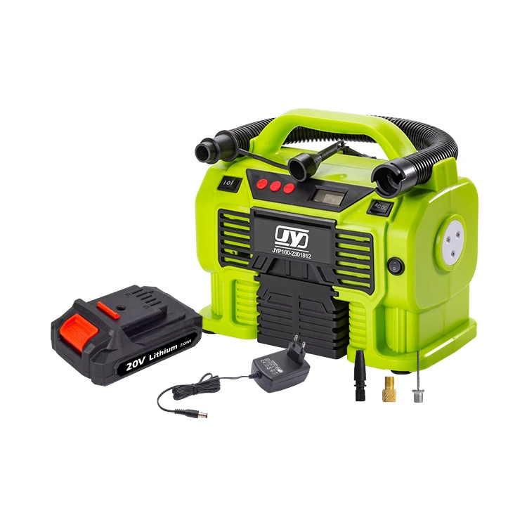 Three Power Source 18v Li-Ion 12V DC & Home 110-240V AC Tire Inflator Car Air Compressor Air Pump Car