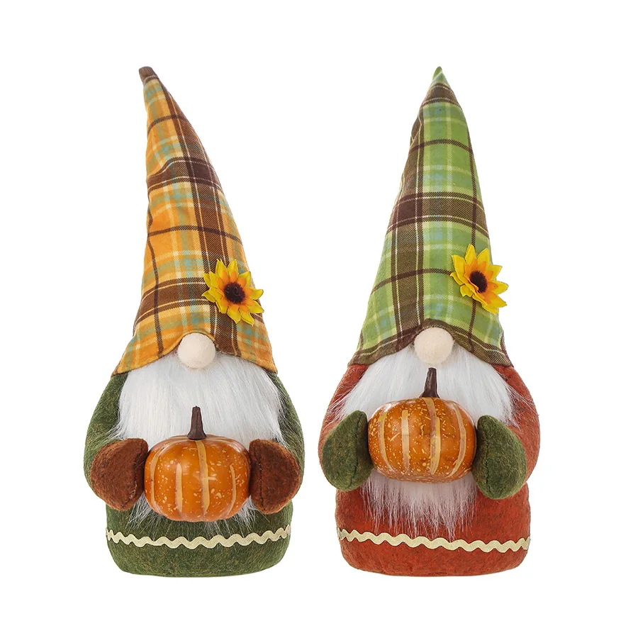 2022 new design cartoon cute gnome doll autumn thanksgiving harvest festival plush decorative doll wholesale