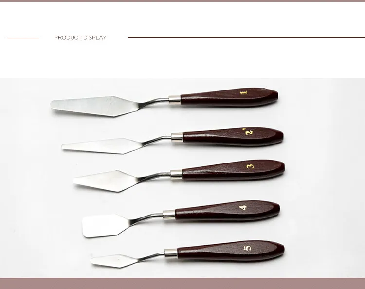  5pcs Mixed Stainless Steel Palette Scraper Set Spatula Knives For Artist Oil Painting Tools Knife