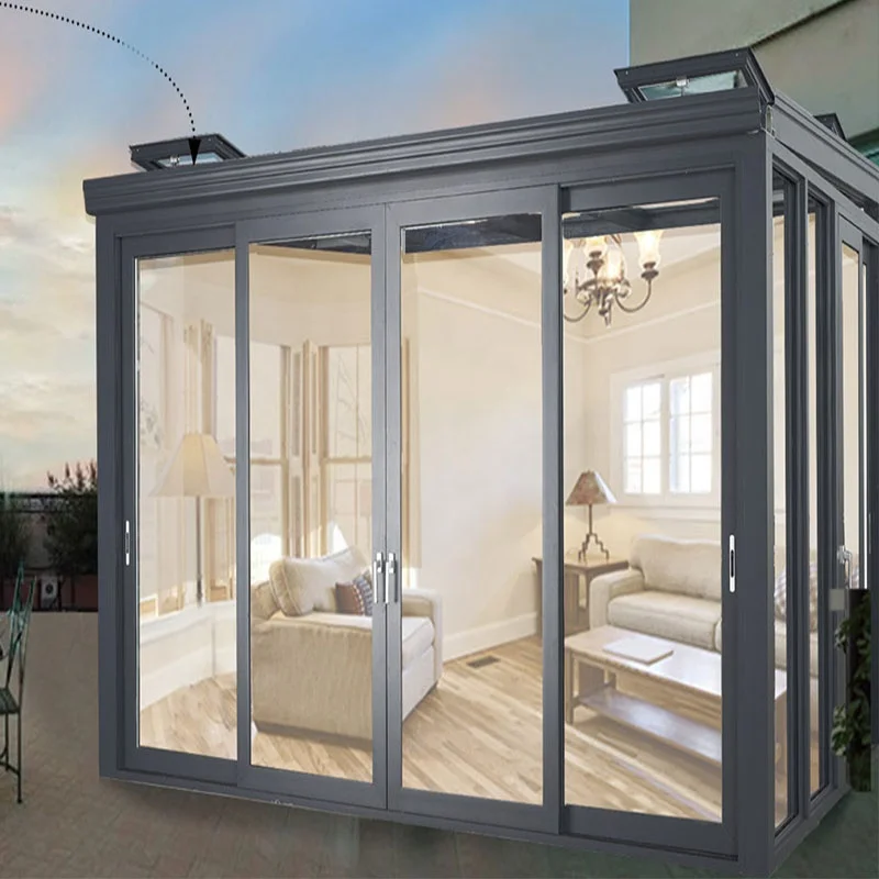 
Factory price high quality glass sun room aluminium frame sunroom open air free standing sunroom 