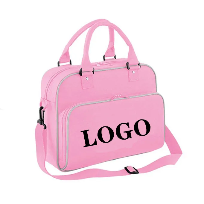 Factory Custom Retro Style Printed Personalized Cheerleading Team Swimming Bag Pink Dance Gym Ballet Gymnastics Named Duffel Bag