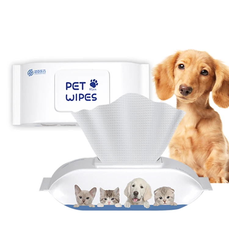 
OEM ECO Pure & Natural Organic Private Label Towel Dog Face Tissue Soft Wet Cleaning Ear Eye Butt Care Pet Wipes For Dogs 