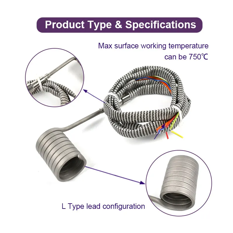 BRIGHT 12V 20mm 1500W 120V Electric Resistance Spring Hot Runner Heating Element Heat Coil Heater For Nozzle