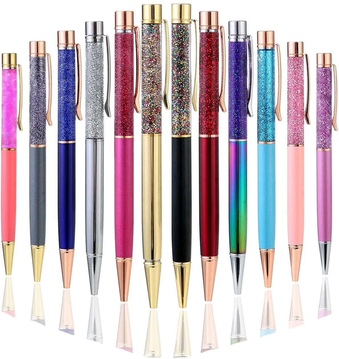 quality biro diamond princess pens oem pink rose golden bling girls fashion ballpoint pen stationary and school supplies
