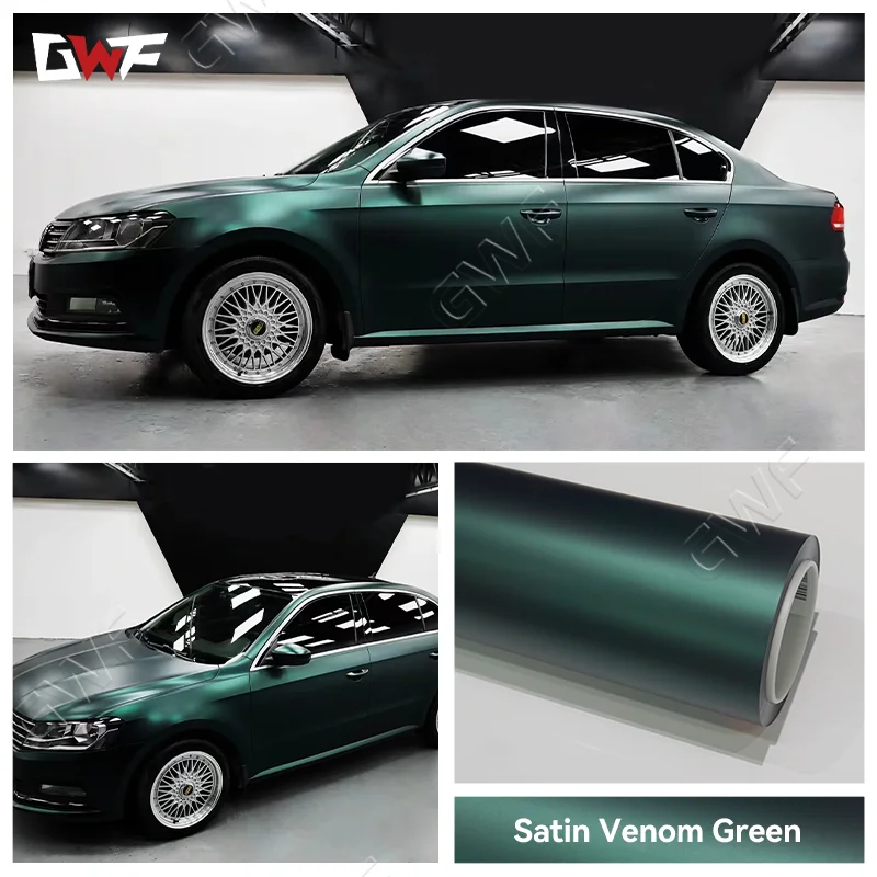 GWF TPU Satin Venom Green PPF Paint Protection Anti-scratch Film Manufacturing Color PPF Film TPU Car Wrap Color TPU PPF Wrap