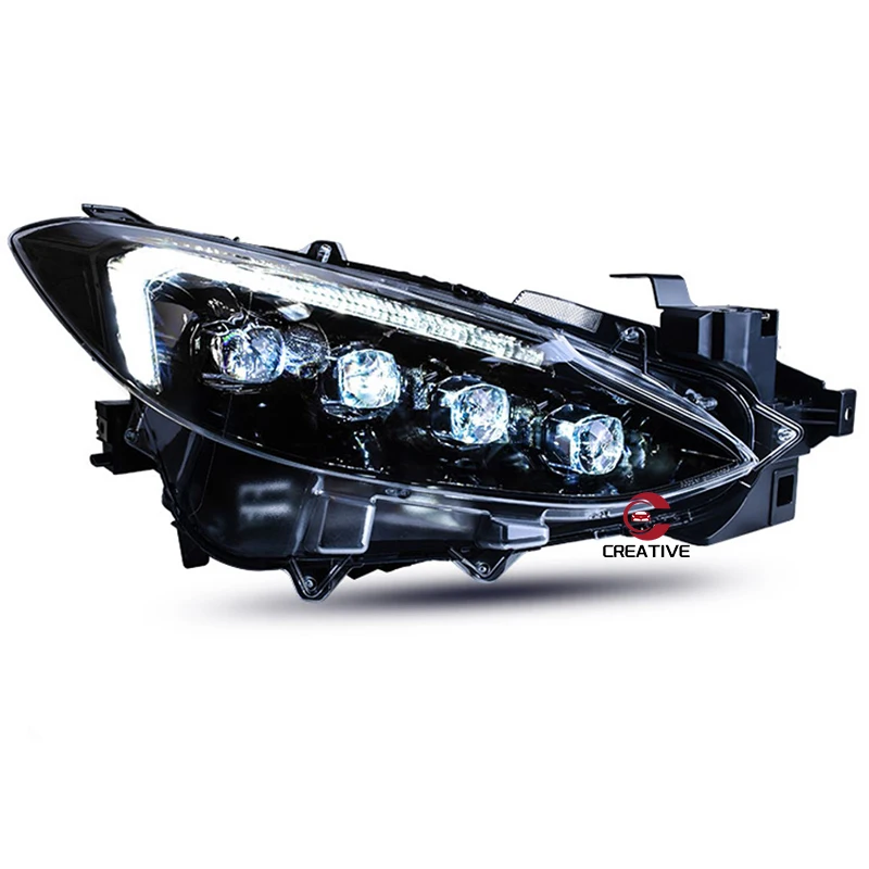Фара для Mazda 3 Axela, светодиодные фары, 2014 2015, 2016 фары, Mazda 3 DRL, указатель поворота, дальний свет, ангел, глаз, проектор, объектив
