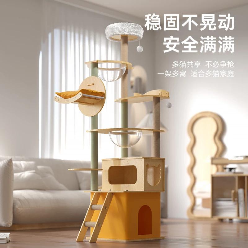 Wholesale 2024 New Design Shijiazhuang Cat Tree with Litter Box Enclosure for Cats Scrapers and Bed
