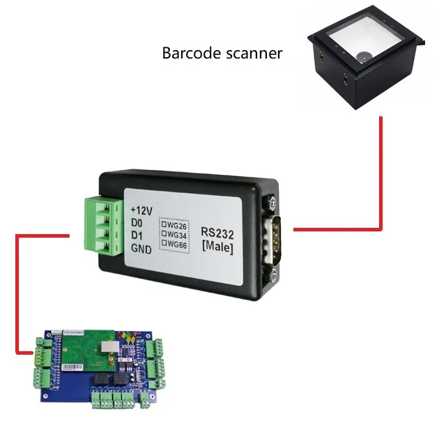 Bidirectional RS232 to Wiegand26/34/66bits to RS232 support all these three output format in Hex card number
