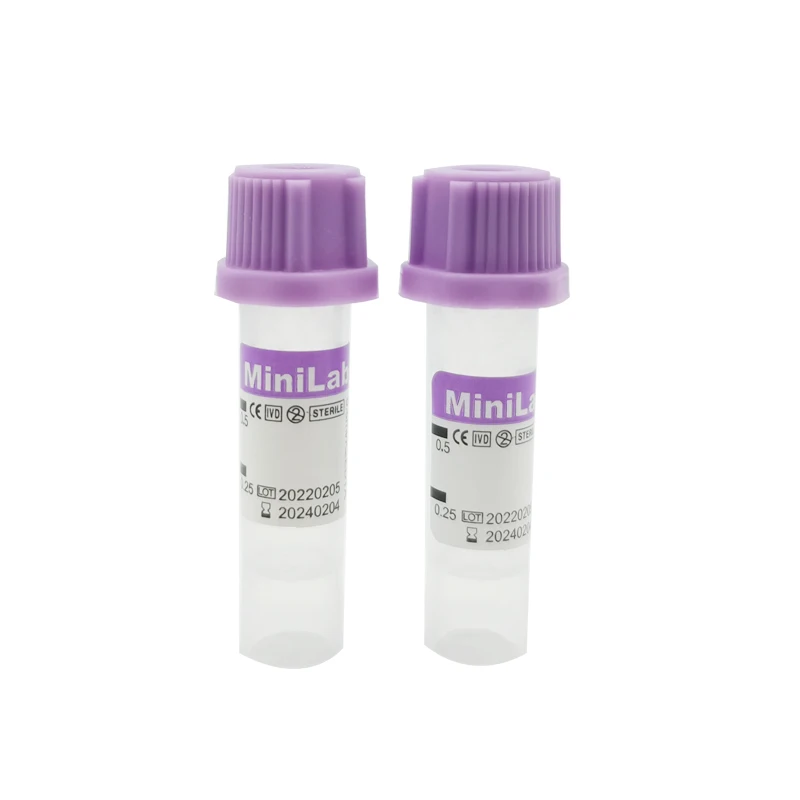 EDTA  mini micro blood collection tube mini glass capillary blood collection tube 0.5ml 0.2ml  0.25ml