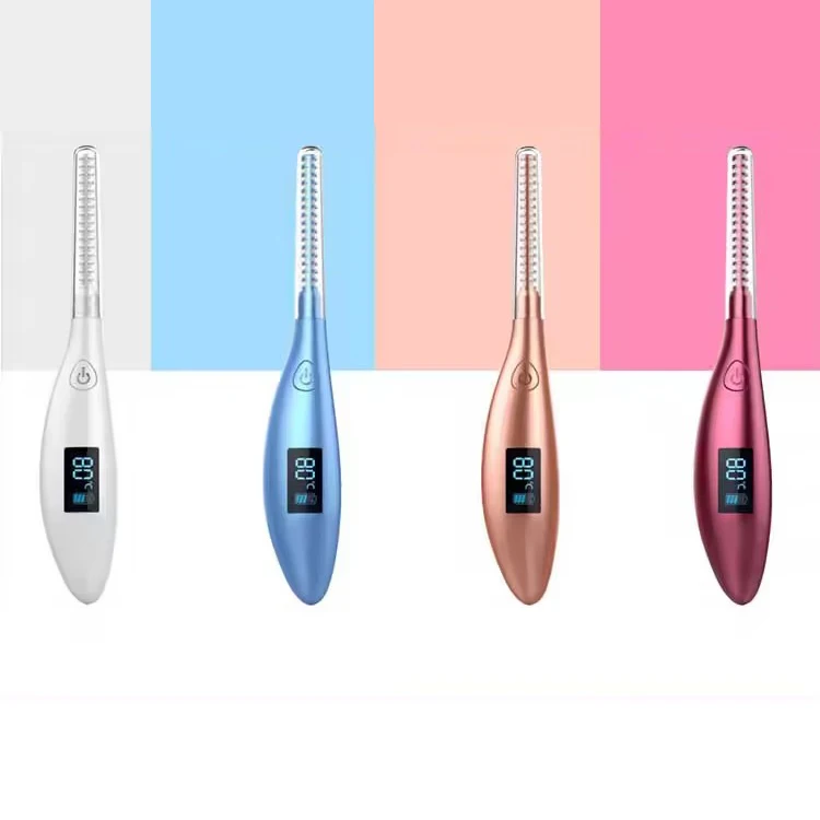 Long Lasting Beauty Custom Magnetic Mini Electric Beauty Makeup Eye Lash Brush Heated Electric Eyelash Curler With Comb