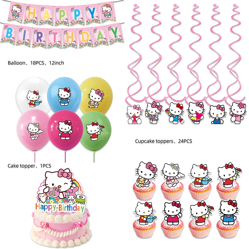Hello Kitty Party Paper Tableware Decoration Birthday Party Paper Cups Customized Service
