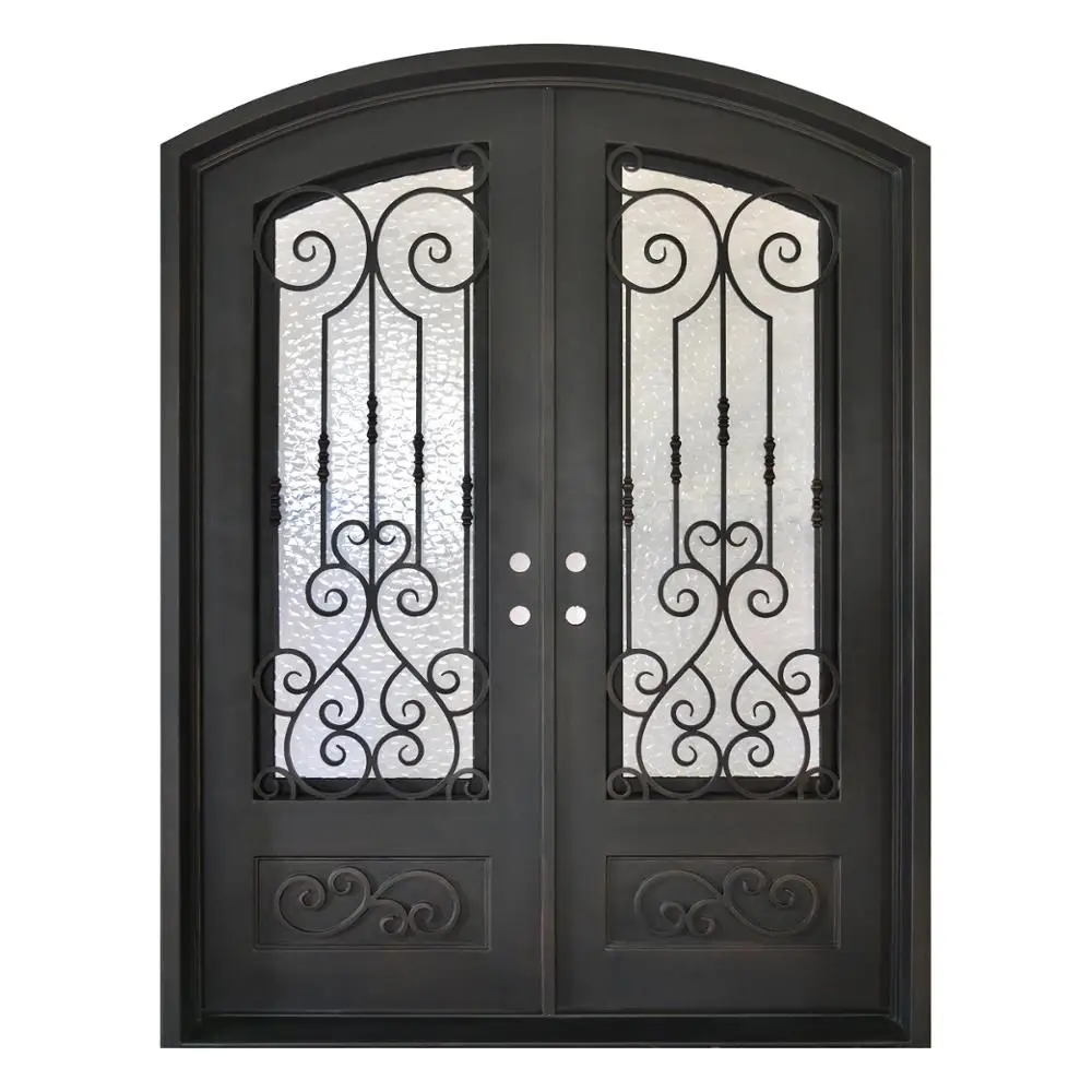Modern House Wrought Iron Double Front Entry Door Designs Fancy Security Door Exterior Bi Fold Doors