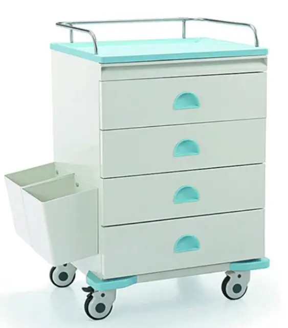 Hospital ABS Treatment Cart Nursing Trolley with Drawers-T104