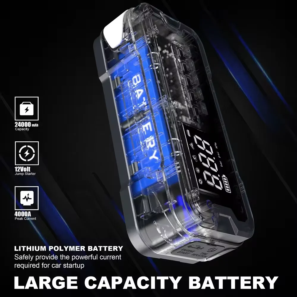 Digital Automatic Tire Inflator Portable Mini Cordless Air Pump Car Air Compressor for Football Car Bike Pump car accessories