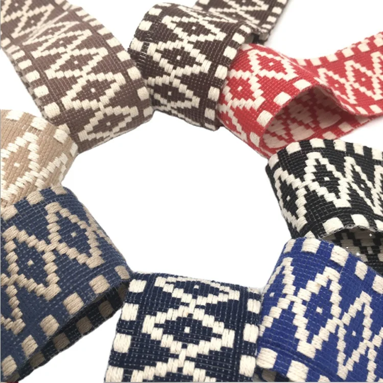50mm Colorful Polyester Woven Tape Strap customsized High Elastic Jacquard Webbing