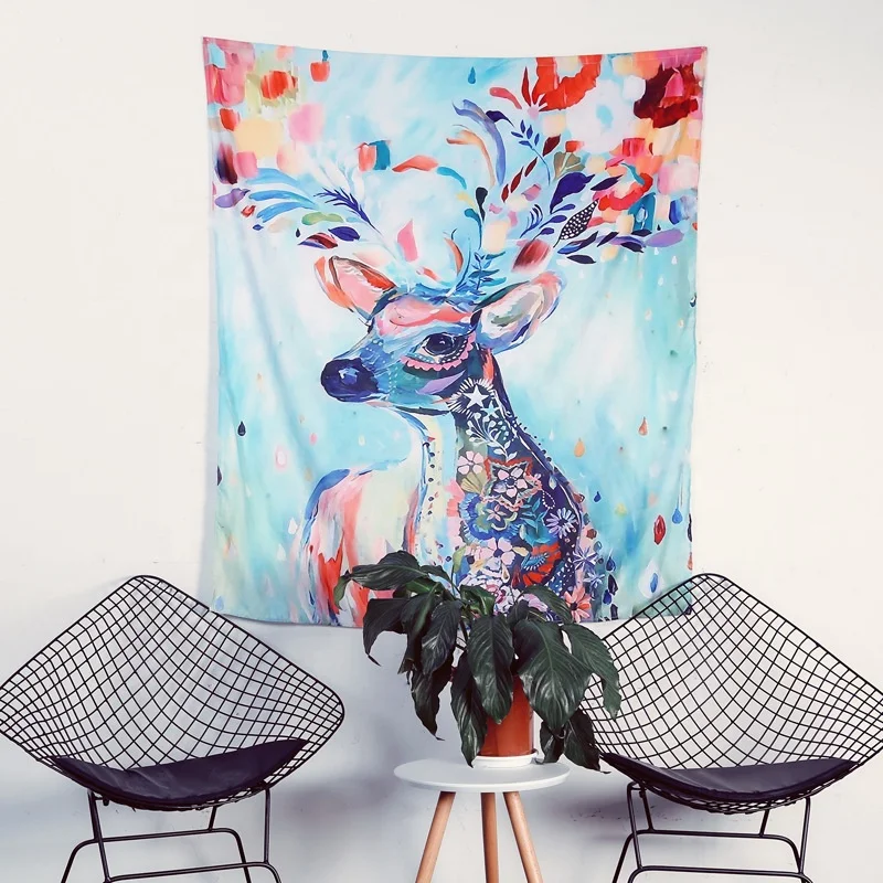 Custom Printing Hanging Blankets Wall Hanging Tapestries Bulk 2022 Popular Home Decoration Polyester Traditional * Rectangular