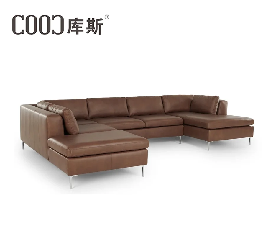Corner Lounge sofa set furniture factory living room sofas leather luxury italian top grain genuine pure leather modern sofa